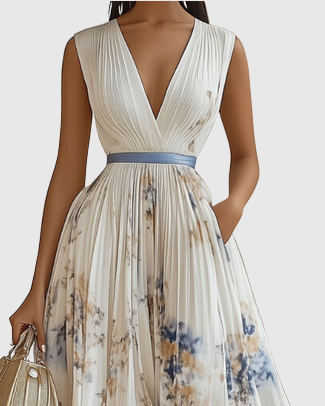 Abito Longue Plissée Élégante Rowella - Maxi Abito Fluido Donna