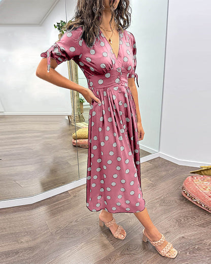 Maria | Vestido de Lunares con Botones