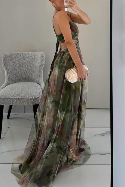 Giselle - Encantador Vestido Largo con Estampado Floral