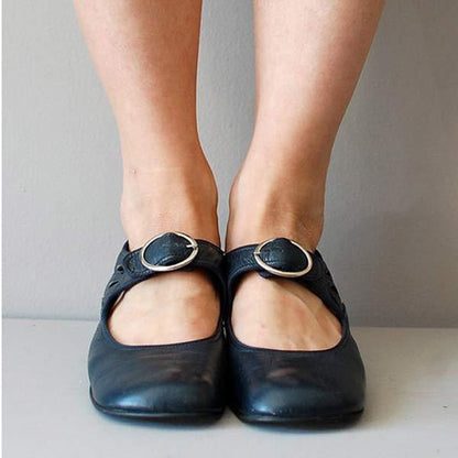 Beatrice – Sandalias de piel con cuña y hebilla ajustable ortopédica