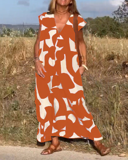 Lauren | Vestido de Corte A Sin Mangas Abstracto