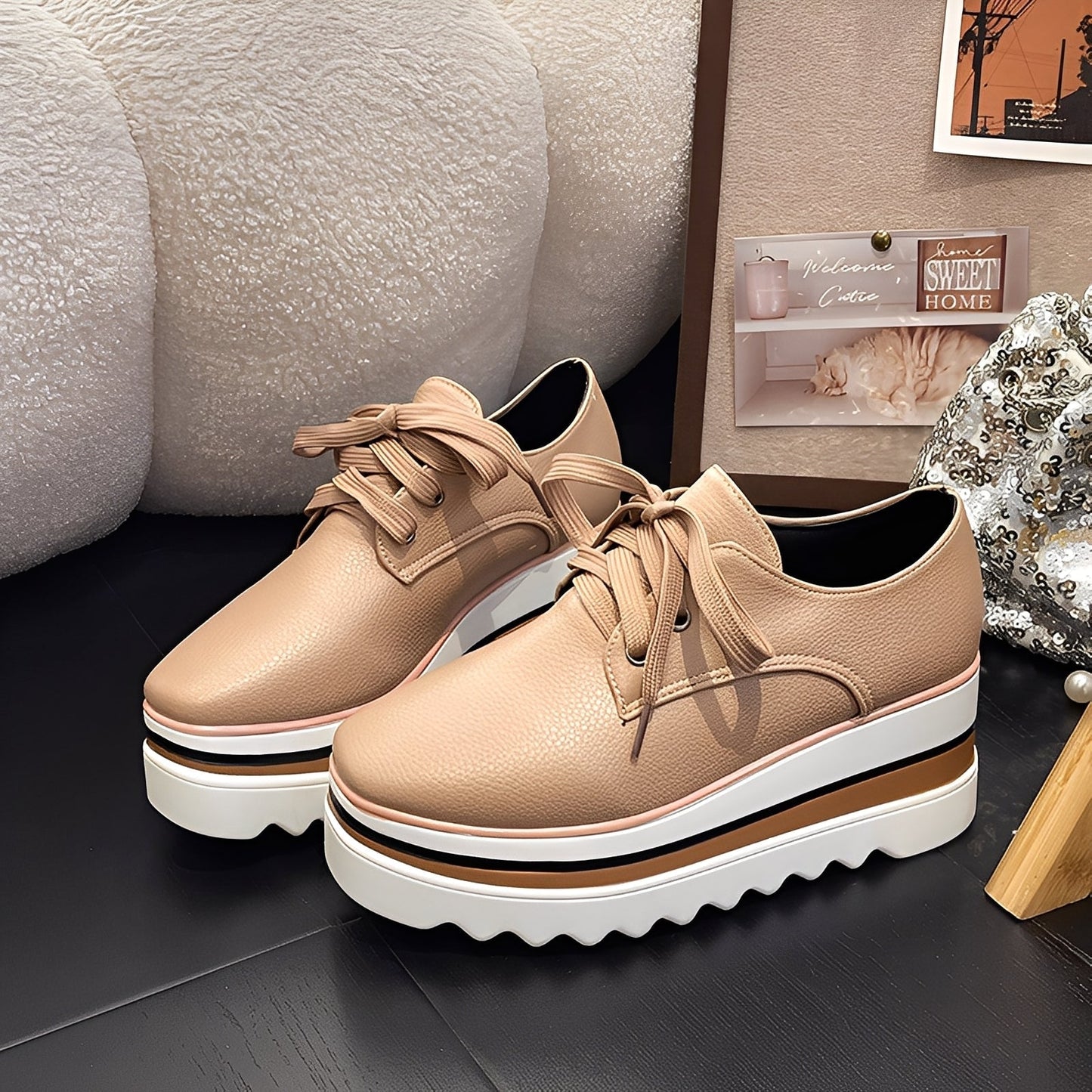 Joanne - Zapatillas de moda con suela gruesa para mujeres