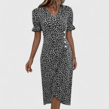 LEILA – VESTIDO ENVOLVENTE CON ENCANTO FLORAL