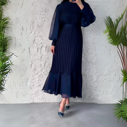 Vestido de Noche Elegante Otoñal con Detalles de Tul