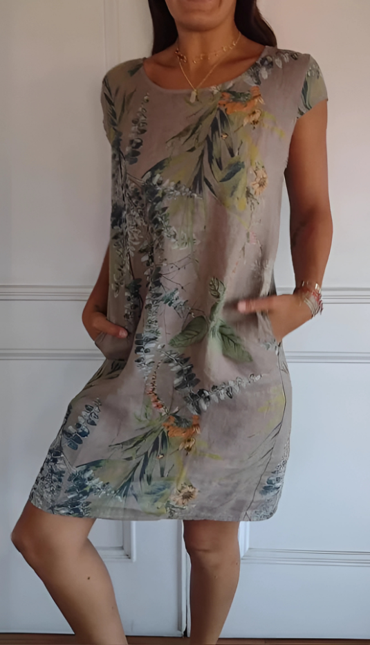 Iris - Vestido impreso casual de corte holgado hasta la rodilla
