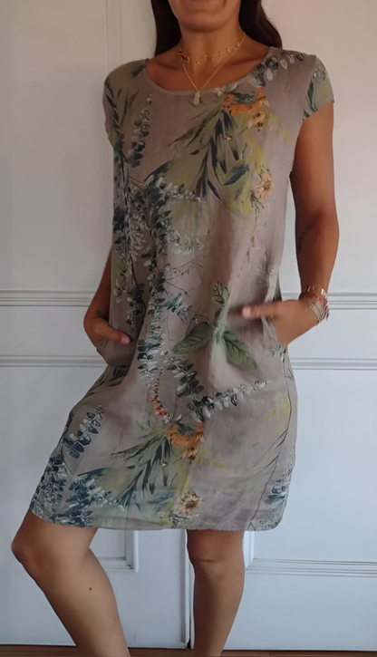 Iris - Vestido impreso casual de corte holgado hasta la rodilla