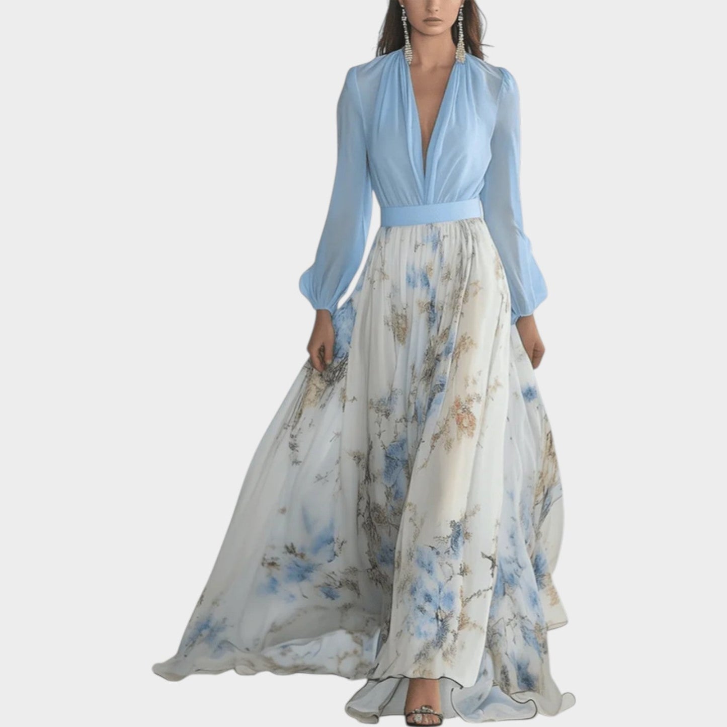 Vestido Maxi en Chiffon Floral