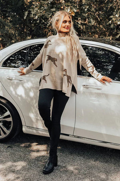 VIDA – TOP CASUAL VINTAGE CON ESTAMPADO DE TIGRE Y LEOPARDO