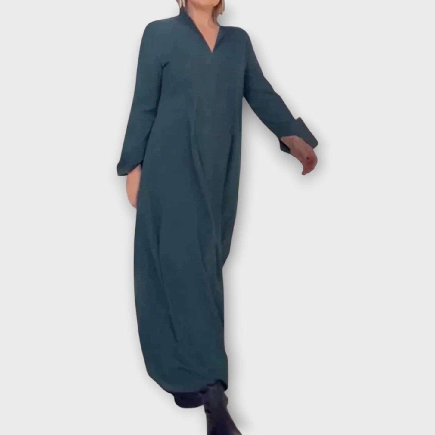 Vestido Maxi con Cuello Relajado