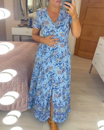 Ophelia | Vestido de Impresión Floral con Escote en V