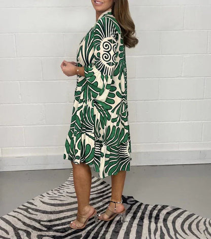 Fenella - Vestido Midi Impreso con Escote en V