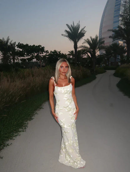 LILY - Vestido Maxi Floral Con Tiras Ajustables