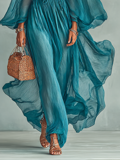 Vestido Maxi de Chiffon Elegante Seraphina