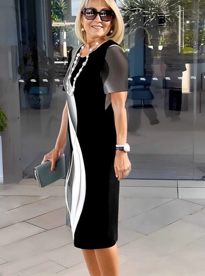Rosara - Vestido Medio Impreso Suelto y Cómodo