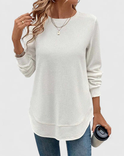 Nadyalyn | Elegante Suéter de Manga Larga con Cuello Redondo