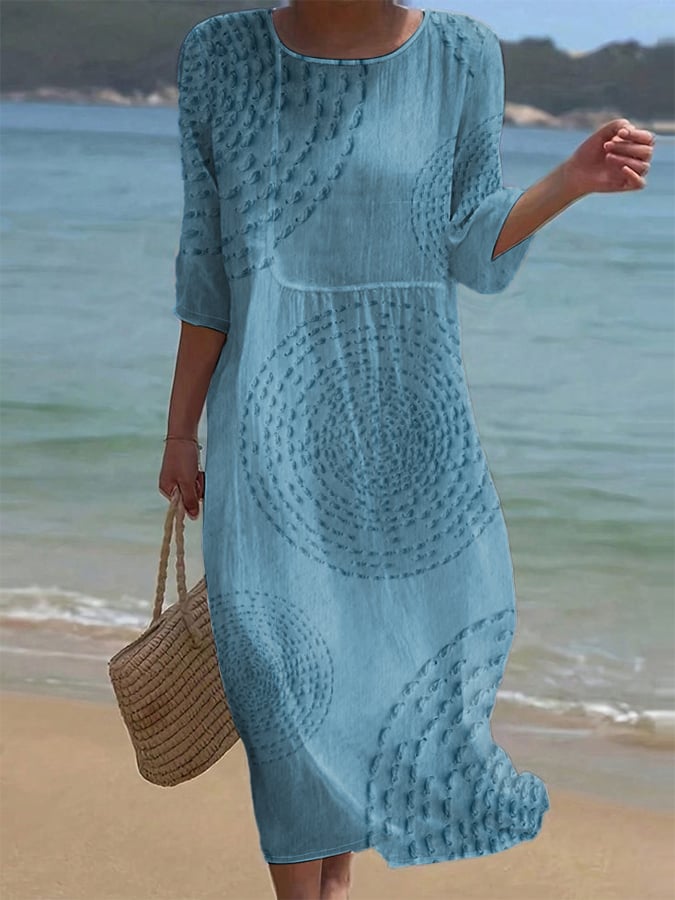 Vestido casual bordado para mujeres.