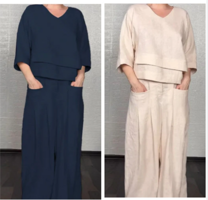 Clara | Conjunto Minimalista Amplio en Dos Piezas