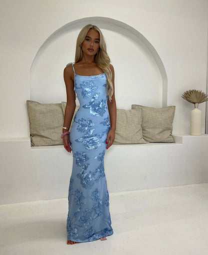 LILY - Vestido Maxi Floral Con Tiras Ajustables