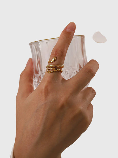 Aubrey | Anillo Ajustable en Forma de Serpiente
