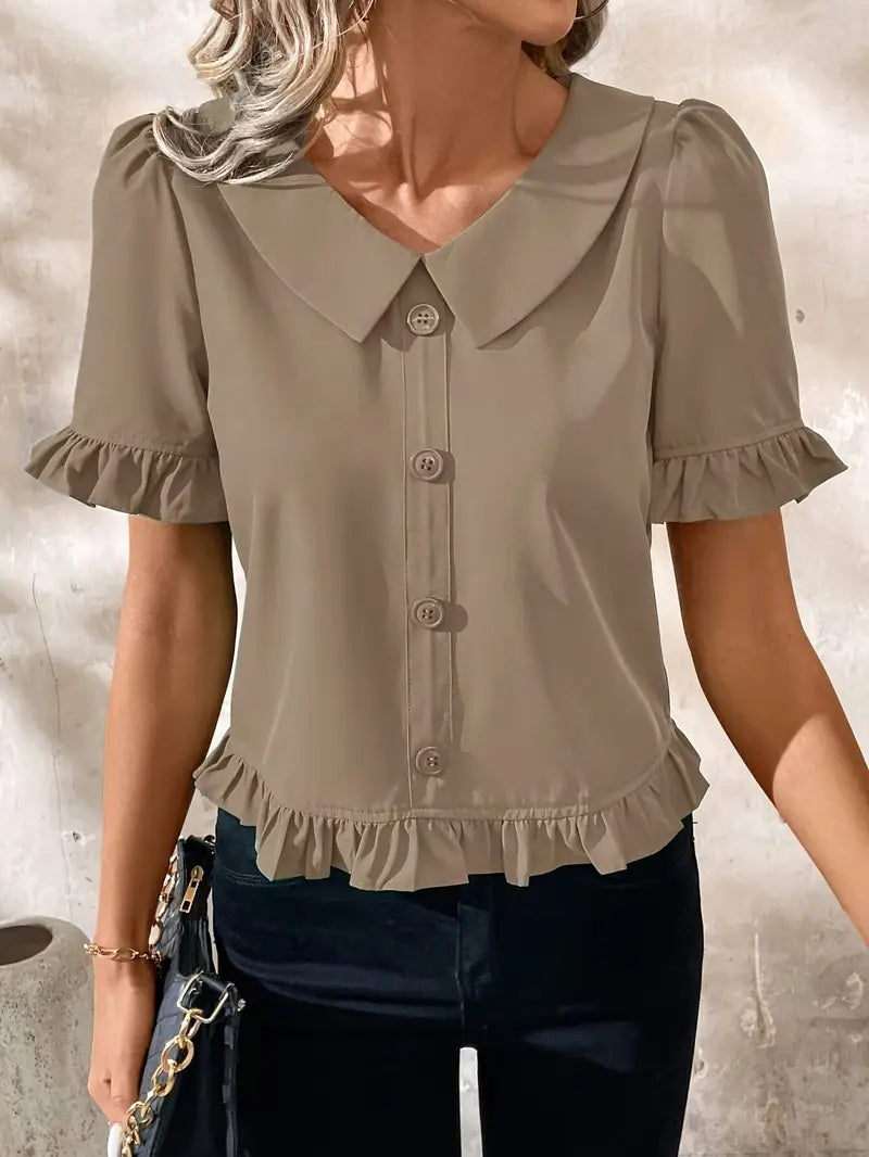 Foteini - Elegante Blusa de Manga Corta
