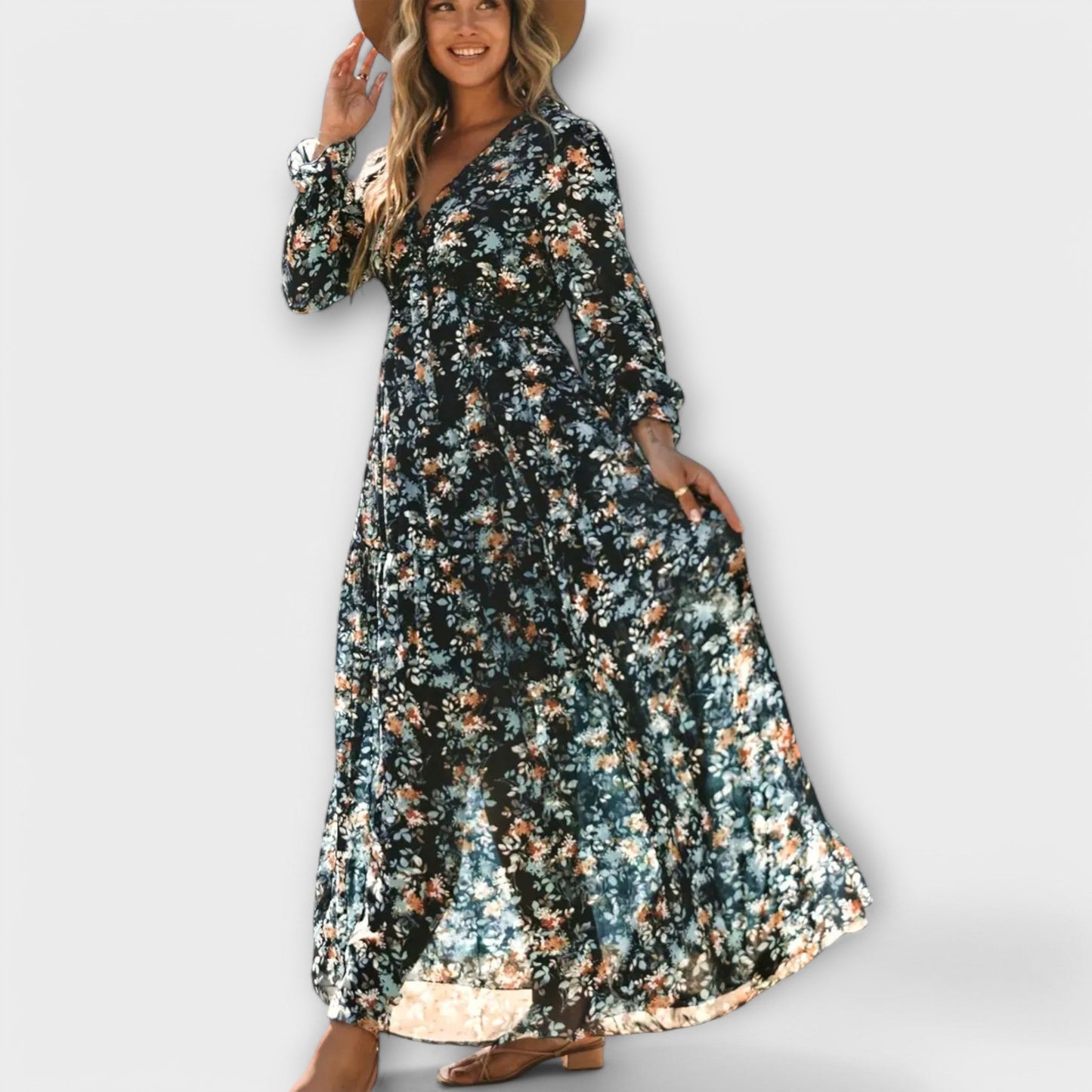 Juno - Elegante Vestido Maxi Floral