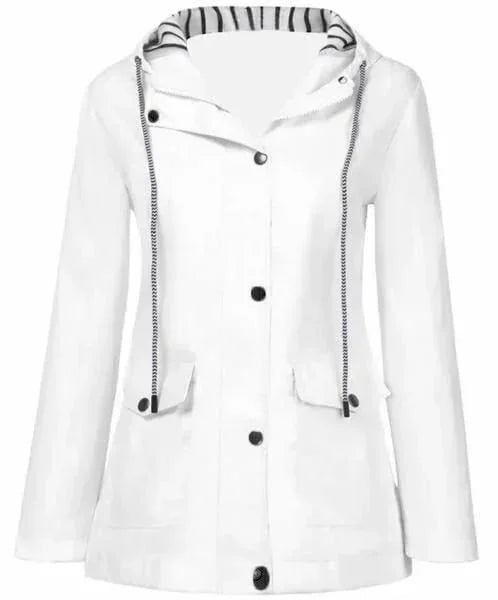 Ilektra - Chaqueta Elegante de Manga Larga Impermeable con Capucha