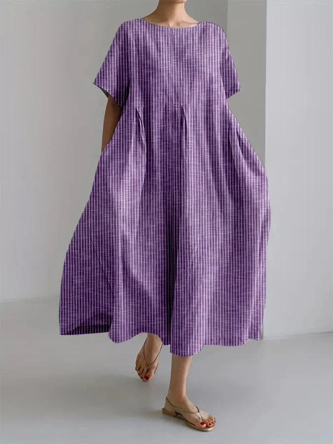 Daphne - Vestido Suelto de Rayas de Inspiración Vintage