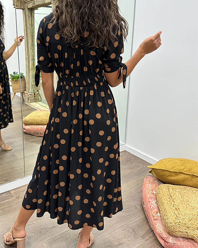 Maria | Vestido de Lunares con Botones