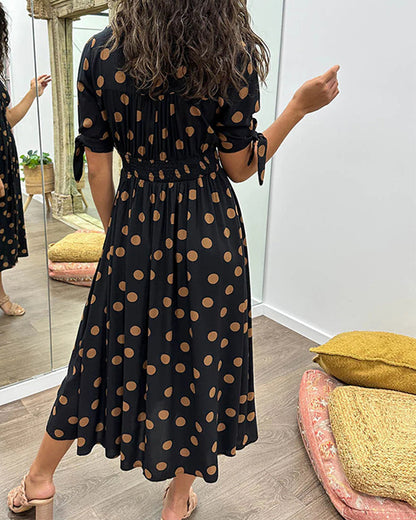 Maria | Vestido de Lunares con Botones