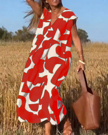 Lauren | Vestido de Corte A Sin Mangas Abstracto