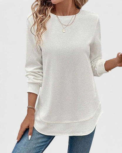 Nadyalyn | Elegante Manga Larga Cuello Redondo