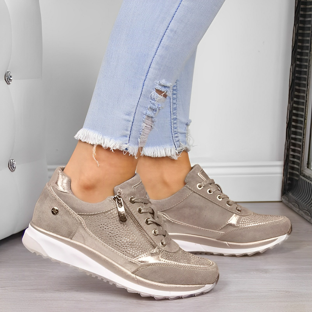 Pro Scarpe - Zapatillas con Cierre de Cremallera