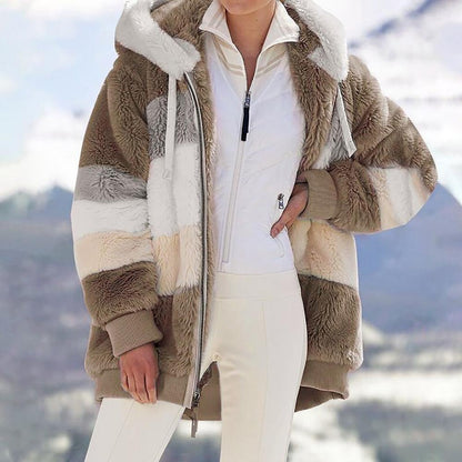 KAREN | Abrigo con Capucha Oversized de Piel Sintética y Cálido