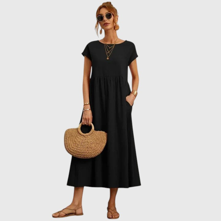 HARPER – VESTIDO MIDI DE FLUJO FÁCIL
