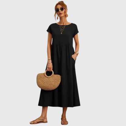 HARPER – VESTIDO MIDI DE FLUJO FÁCIL