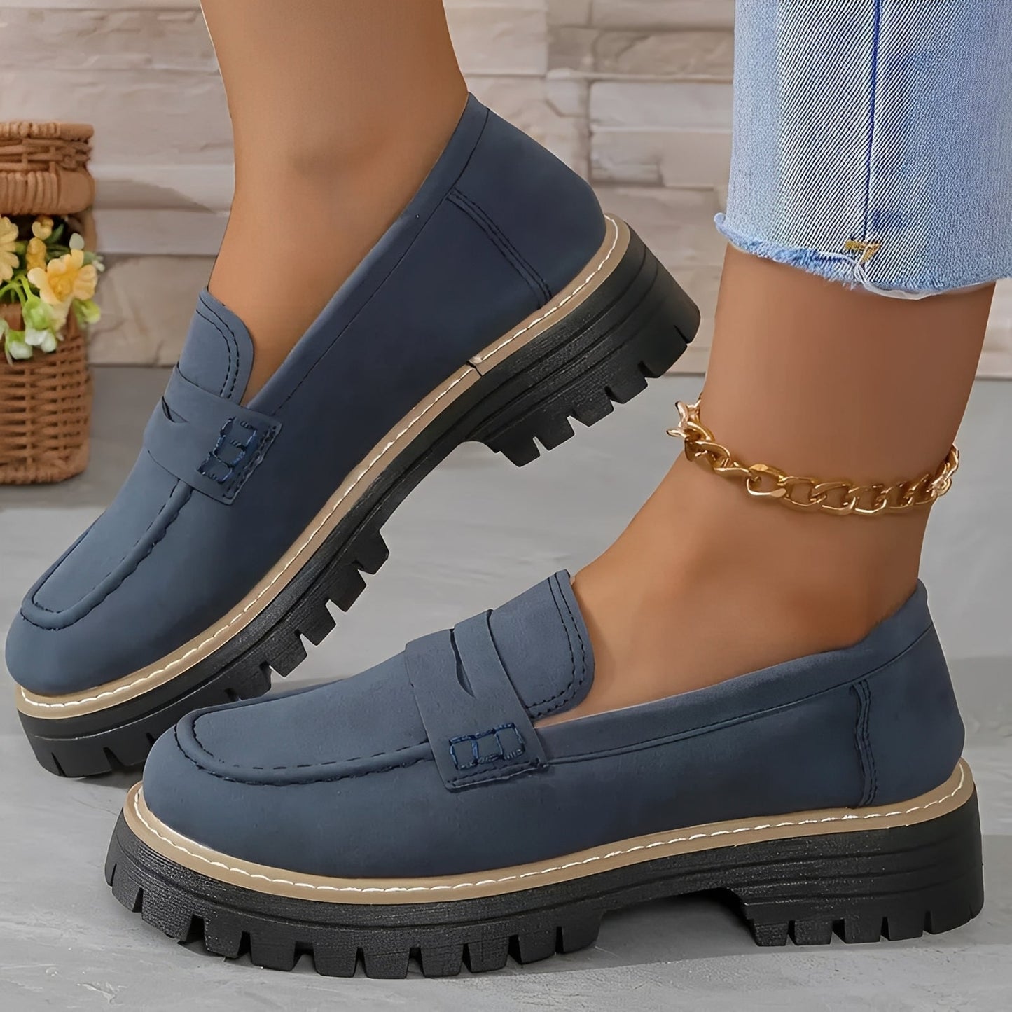 Elise - Elegantes mocasines con plataforma mate para mujer