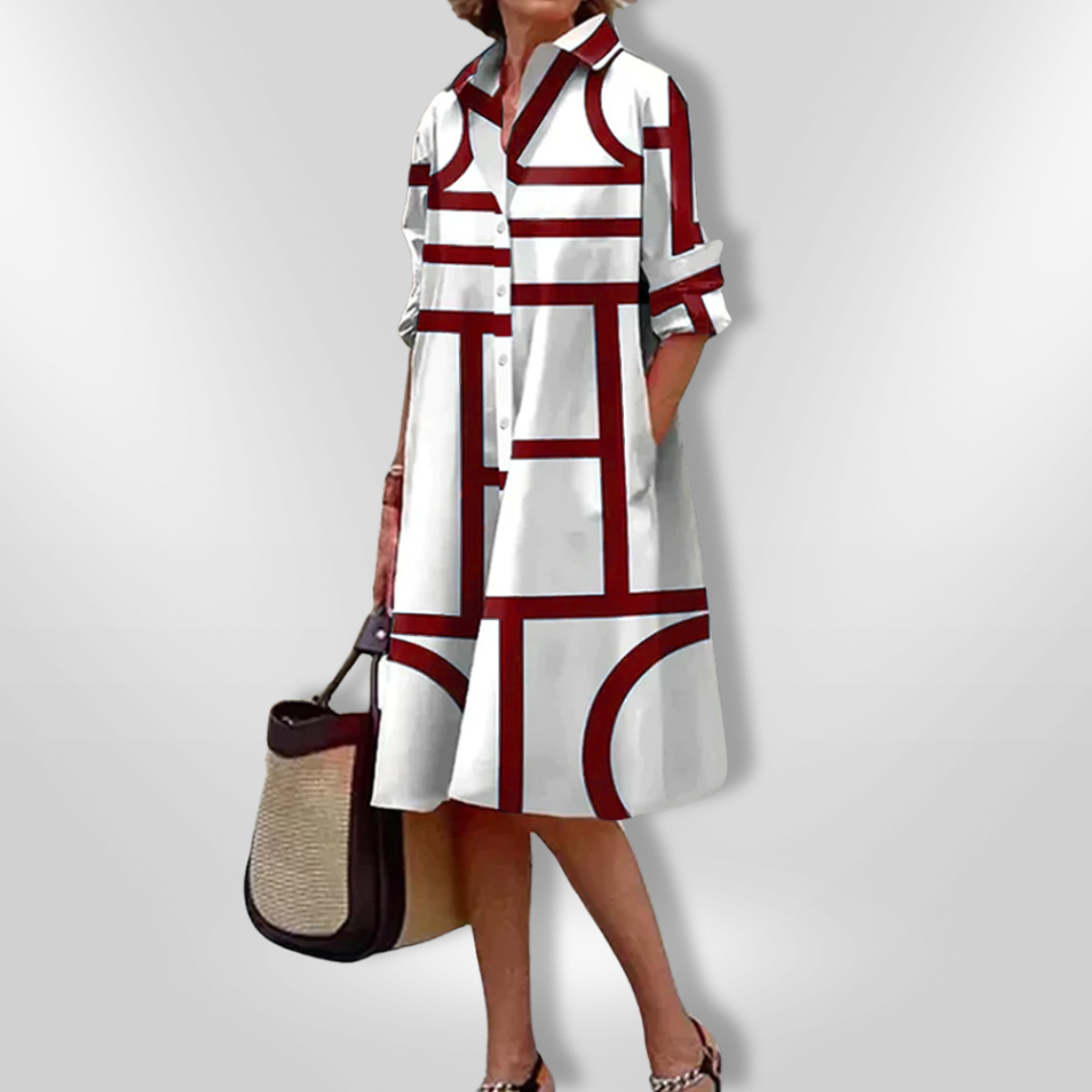 Sídney | Vestido Moderno de Estampado Geométrico