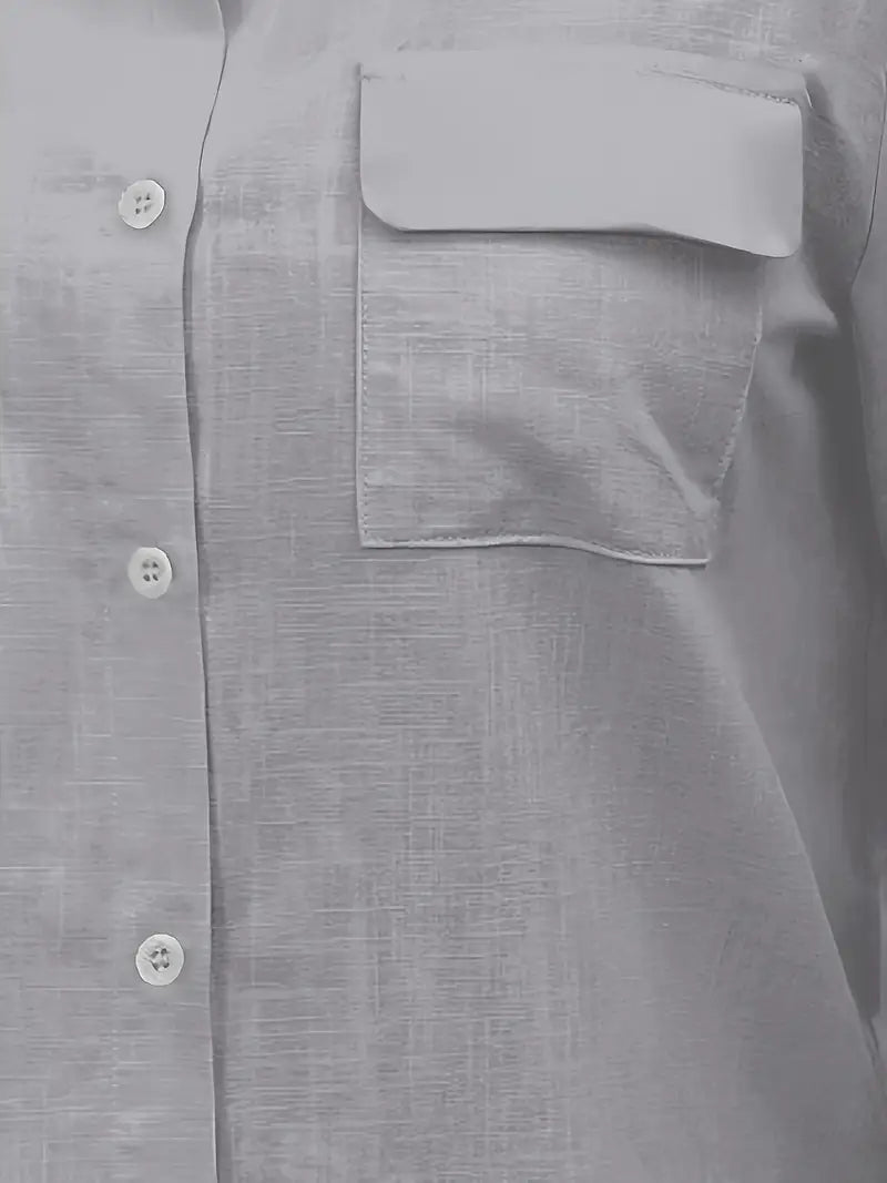 Athena - Camisa de Algodón con Bolsillos Frontales