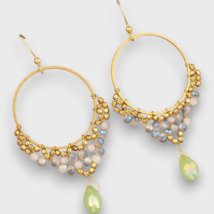 Isalda – Pendientes Vintage con Madera y Perlas