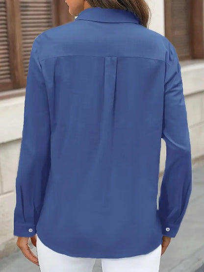 Athena - Camisa de Algodón con Bolsillos Frontales