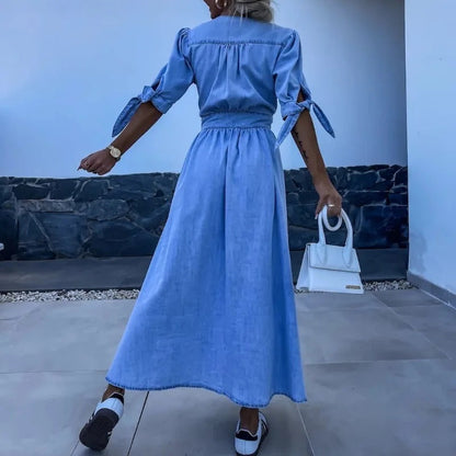 Marit | Vestido de Denim Radiante