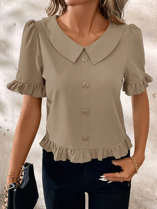 Foteini - Blusa Elegante de Manga Corta