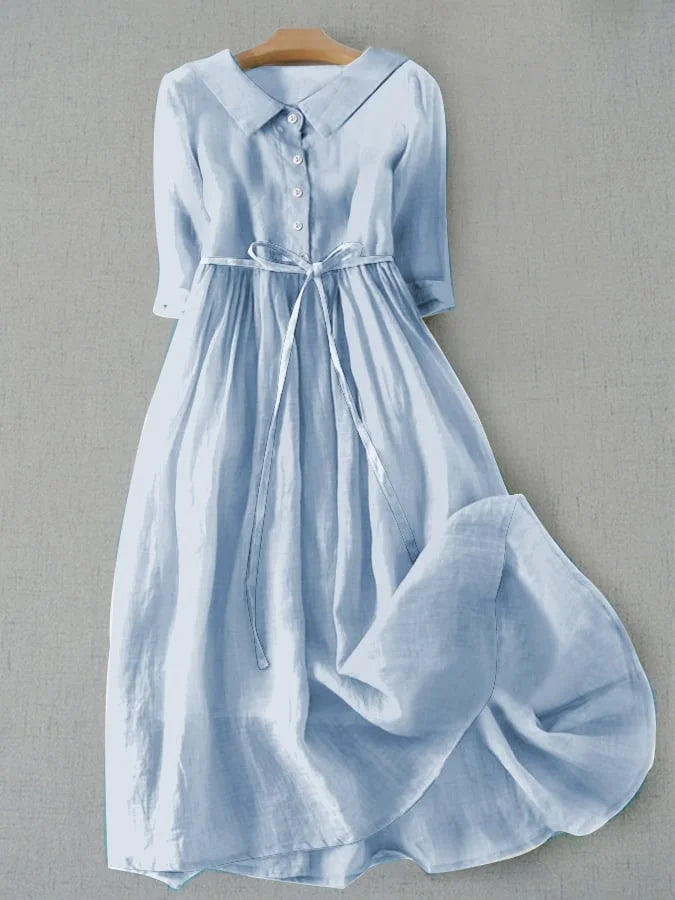 Lux - Vestido Elegante de Manga Corta con Cintura Ajustable