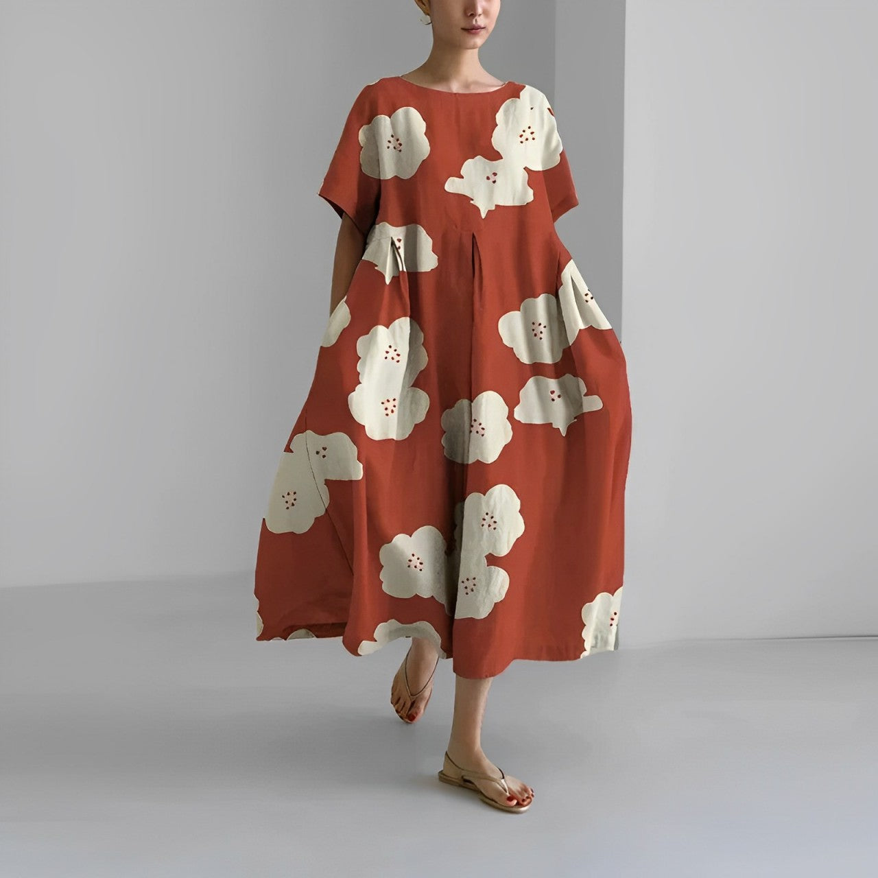 Daisy - Vestido Maxi Suelto de Gran Movimiento Retro
