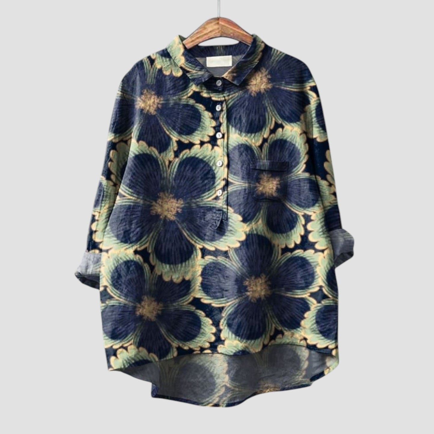 Nyvella™ | 2025 – Blusa Floral de Medianoche