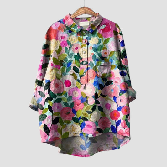 Velenya™ | 2025 – Blusa Floral Acuarela