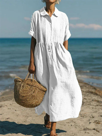 Alice™ | Vestido Camisa de Botones de Algodón
