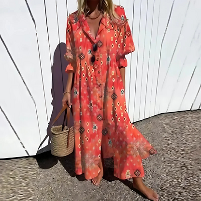 Hannah | Vestido de Smock con Botones Florales