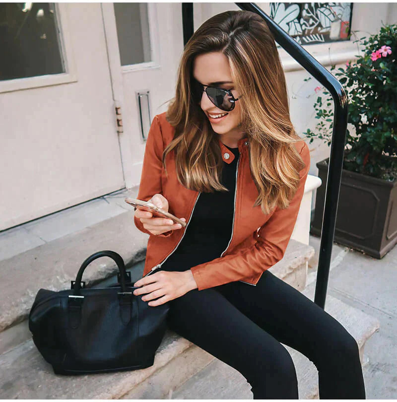 Sophia - Chaqueta de Cuero Italiana