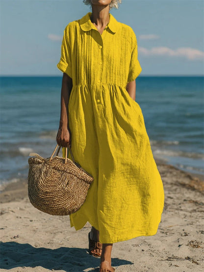 Alice™ | Vestido Camisa de Botones de Algodón